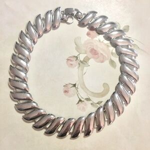Silver link statement necklace jewelry